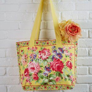 April Cornell Cottage Rose Tote Bag Market Bag NWT